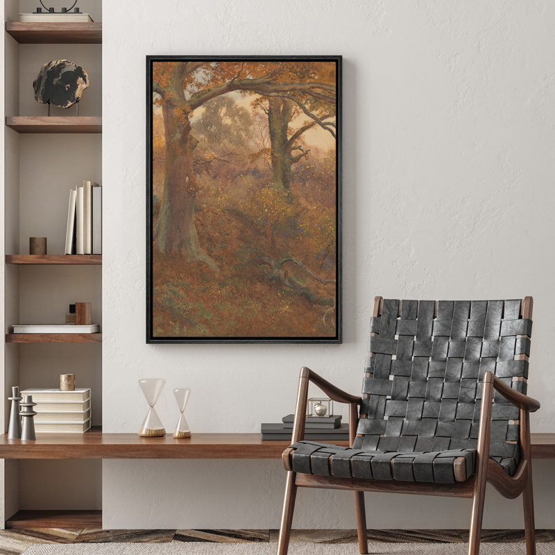 Automne, automne, arbres, brun, classique, paysage, illustrations, rustique, campagne française, Noir, H 24 po x l 16 po