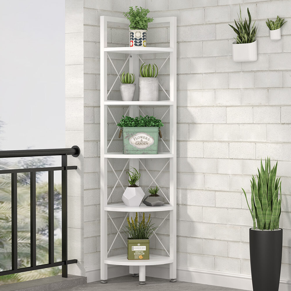 Chrome Wire Fan Shape Corner Shelving - 4 Shelves