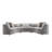 Sectional Sofa, Boucle, 3 Pieces, Gray, 9 Down Feather-Filled Accent Pillows