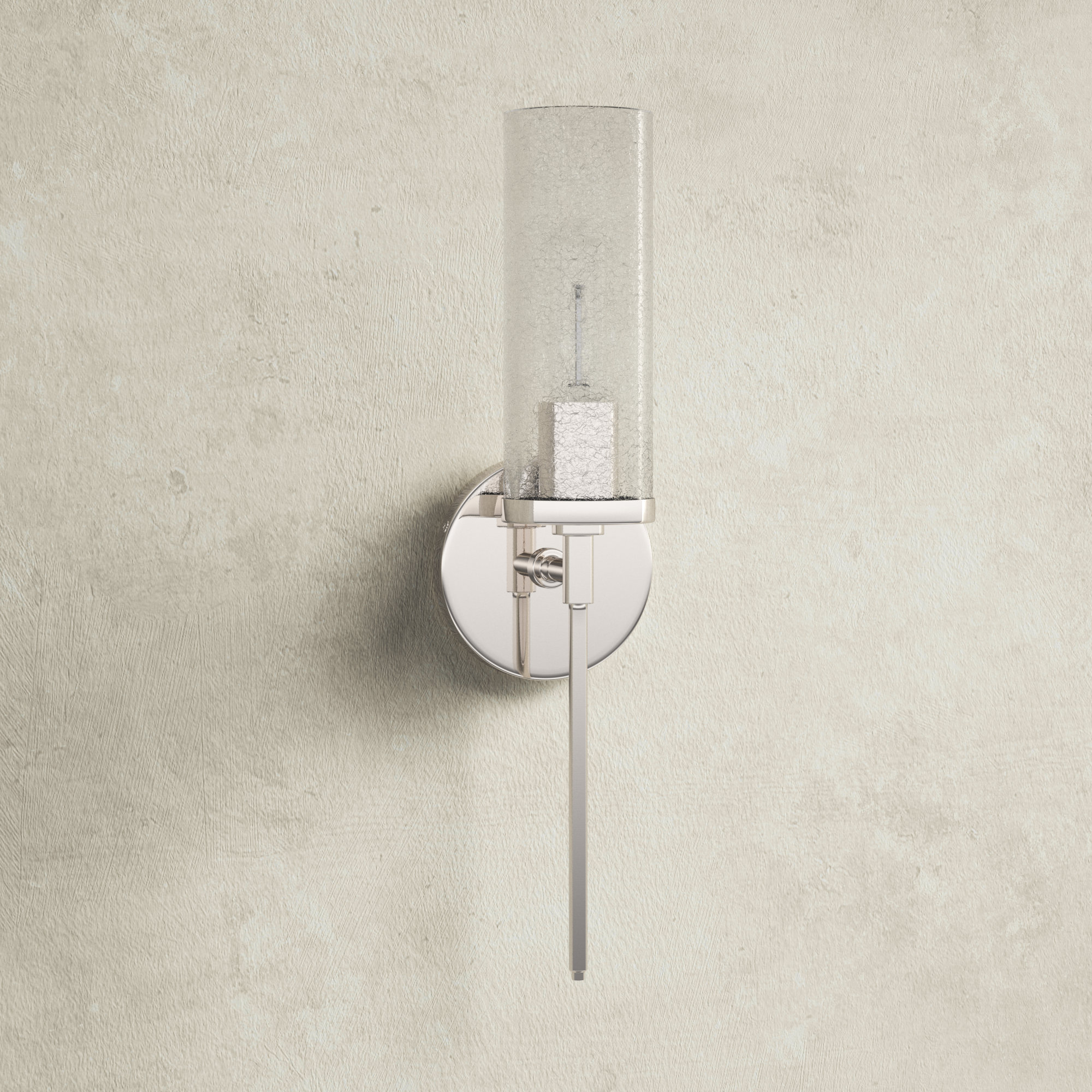 Single Light Glass Dimmable Wallchiere, Polished Nickel