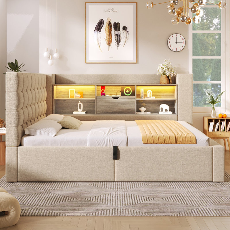 Bed, Beige