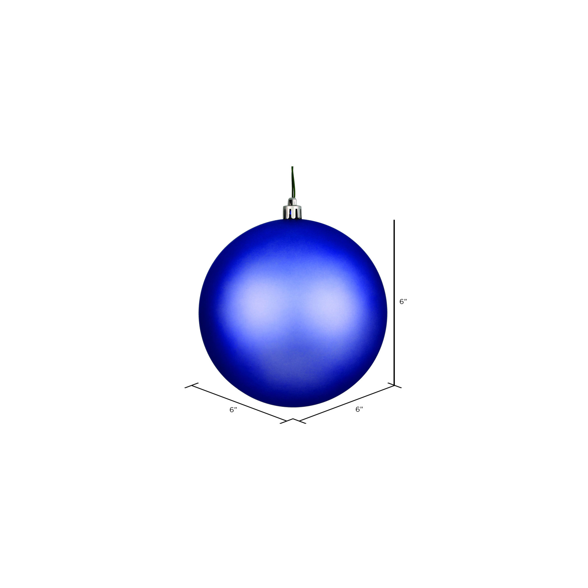 Holiday Solid Ball Ornament, Periwinkle 1, 6" H x 6" W x 6" D