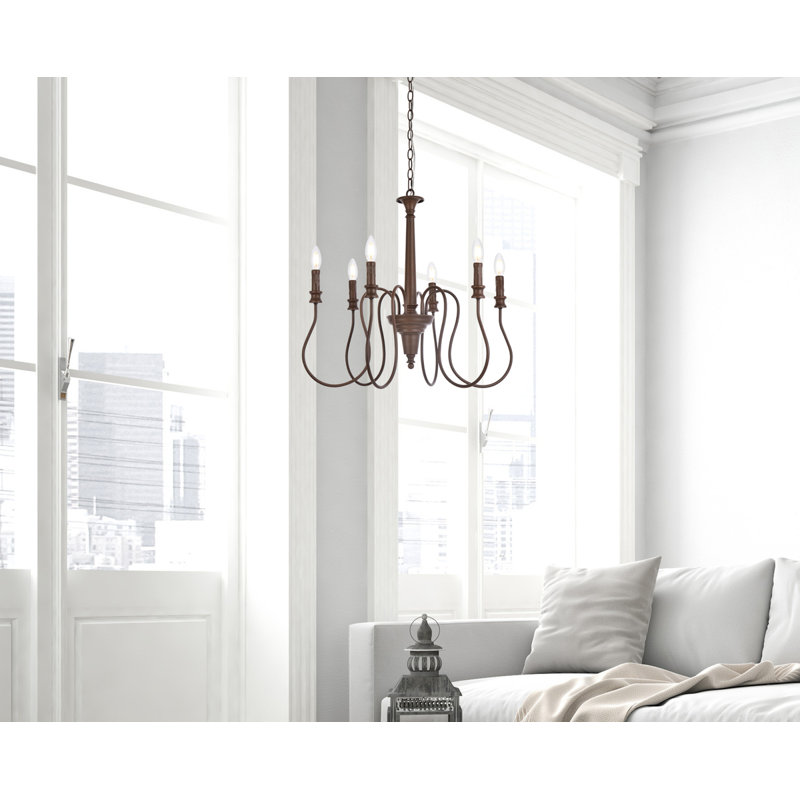 Aurianne Candle Style Traditional Chandelier, Weathered Oak, 87" H x 26" W x 26" D