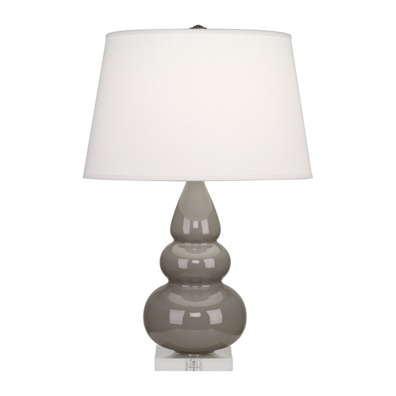 Triple Gourd Table Lamp, 24" H x 16" W x 16" D, Smokey Taupe, Lucite