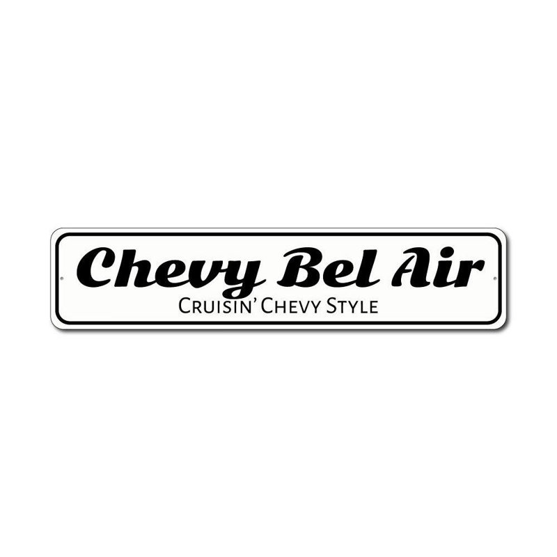 Enseigne en aluminium Chevy Bel Air, H 4 po x l 18 po x P 0,04 po