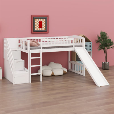 Loft Bed With Stairway And Slide