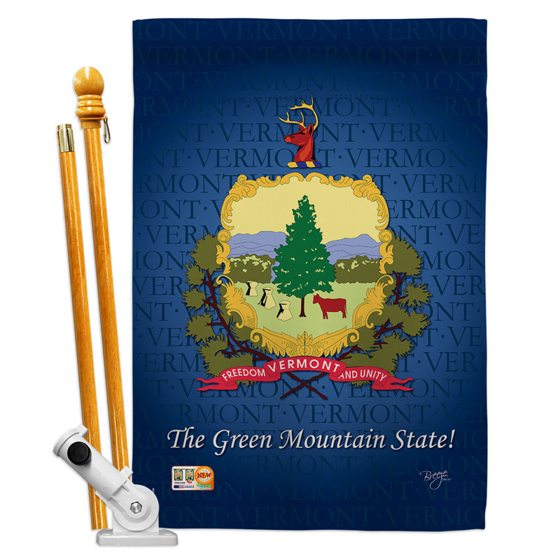 Double Sided 40 in. H x 28 in. W Polyester Flag set