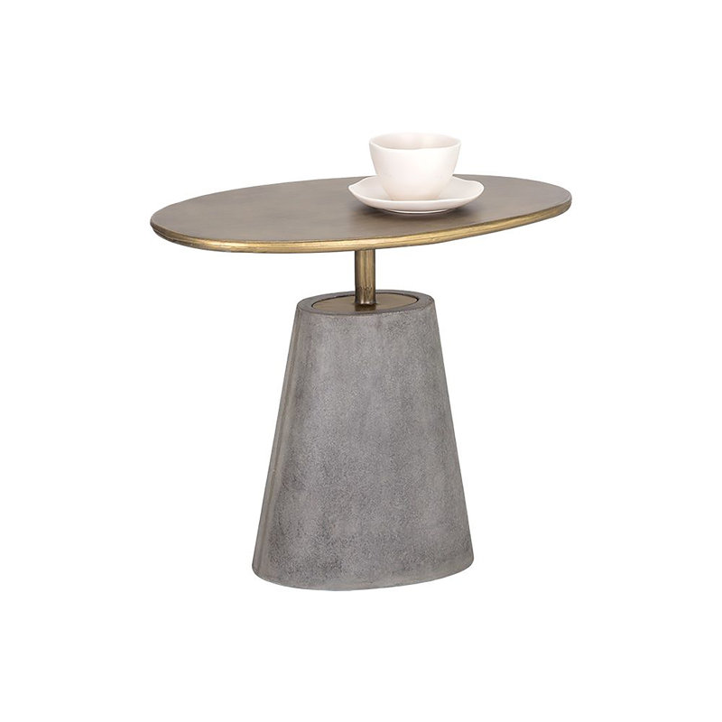 Stainless Steel Top End Table - Gold, Gray