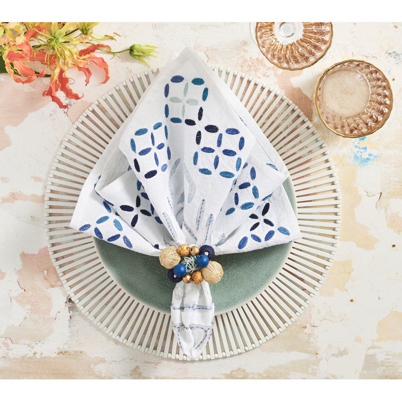 Malta Napkin, White/Brown