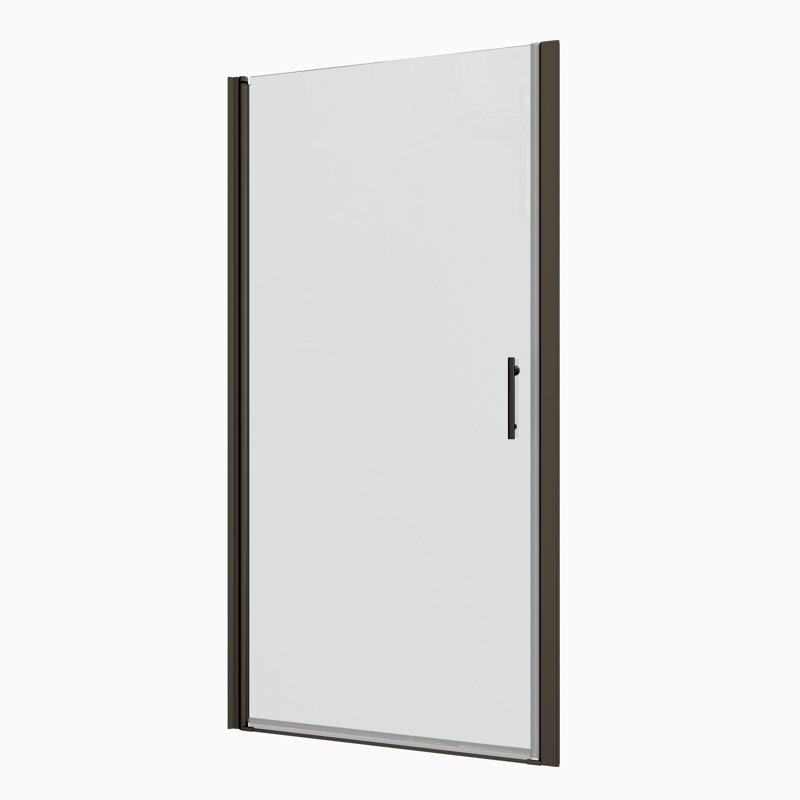 Matted Black Universal Pivot Shower Door - 1/4" Tempered Glass, 1 3/8" Adjustable, Stable And Leak-, Easy Installation With Superior Leak Feature,