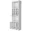 Bar blanc avec un grand espace de rangement - 71,1 pouces de haut, 15 tablettes, 2 portes, options de rangement pour le vin en bois d'ingénierie et fonction-1499308207