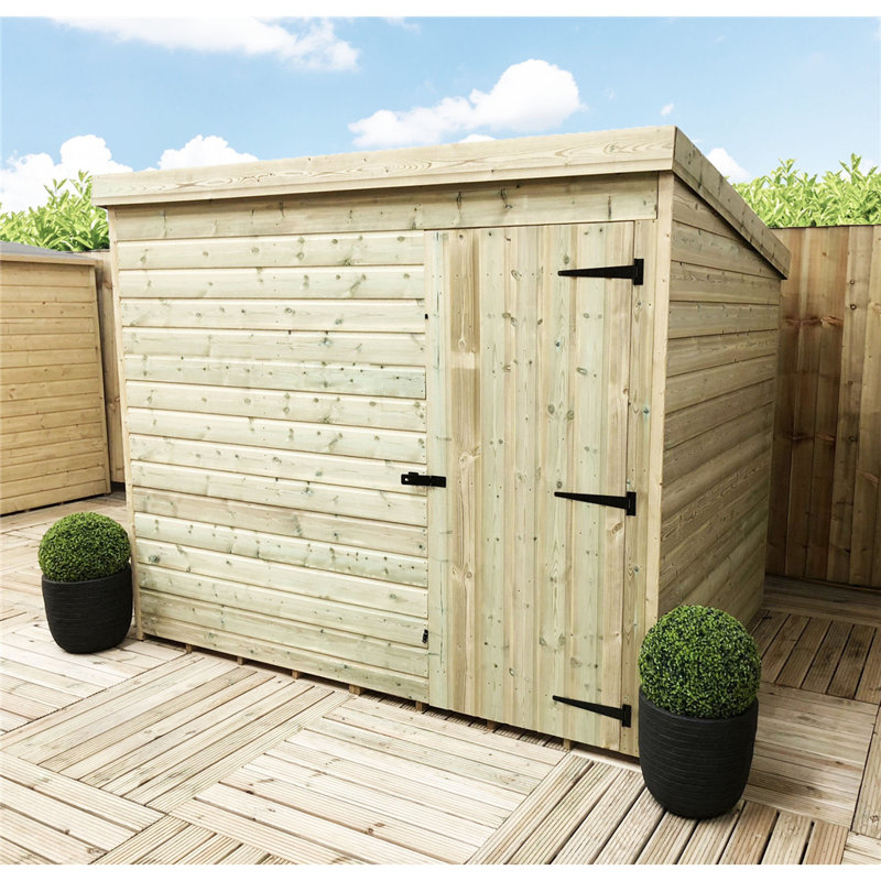 Carletto 7 x 3 Pressure Treated Pent Garden Shed with Single Door