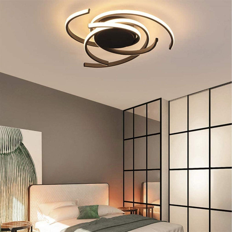 LED Flush Mount, Black/White