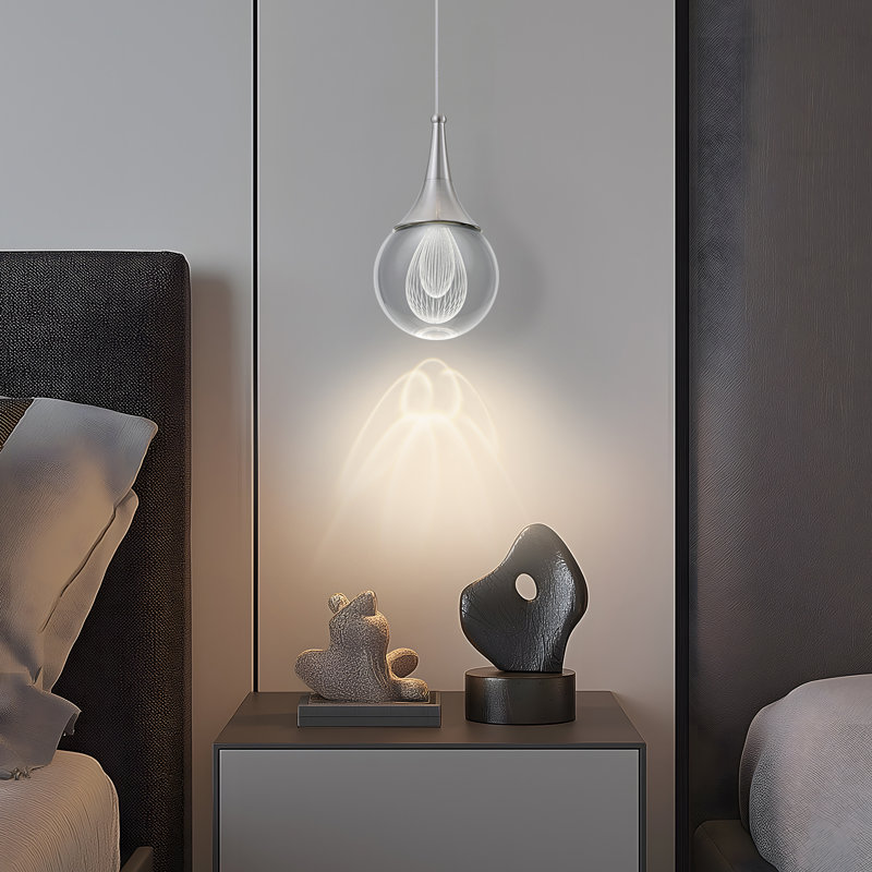 Luminaire suspendu 1 lumière DEL 4500K, Nickel