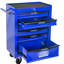 Armoire 6 coffres à outils, acier noir et bleu de 20 po, glissières de tiroir à roulement, 4 roues, verrouillable, chariot d'atelier à poignée à tirer, matériau en acier, + bleu, tiroirs, conception verrouillable-352220133