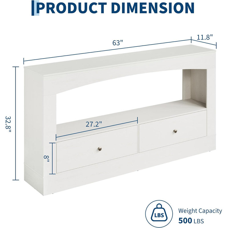Console moderne de 160 cm avec 2 compartiments de rangement, tablette ouverte et plateau en bois, table d'appoint robuste pour salon, salle à manger ou couloir.