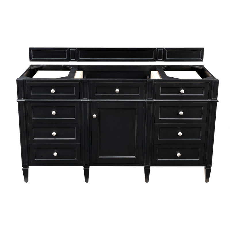 Brittany 60'' W Single Vanity, Black Onyx, Charcoal Soapstone, 8" Widespread