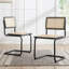 Benett Modern 46cm Natural Woven Rattan Dining Chairs with Metal Frame Small Kitchen Side Chairs-595105645-581583882