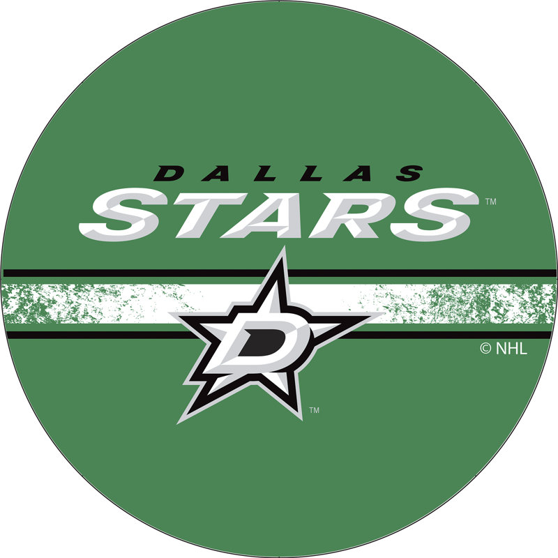 NHL Swivel Upholstered Counter Stool with Metal Frame, Dallas Stars