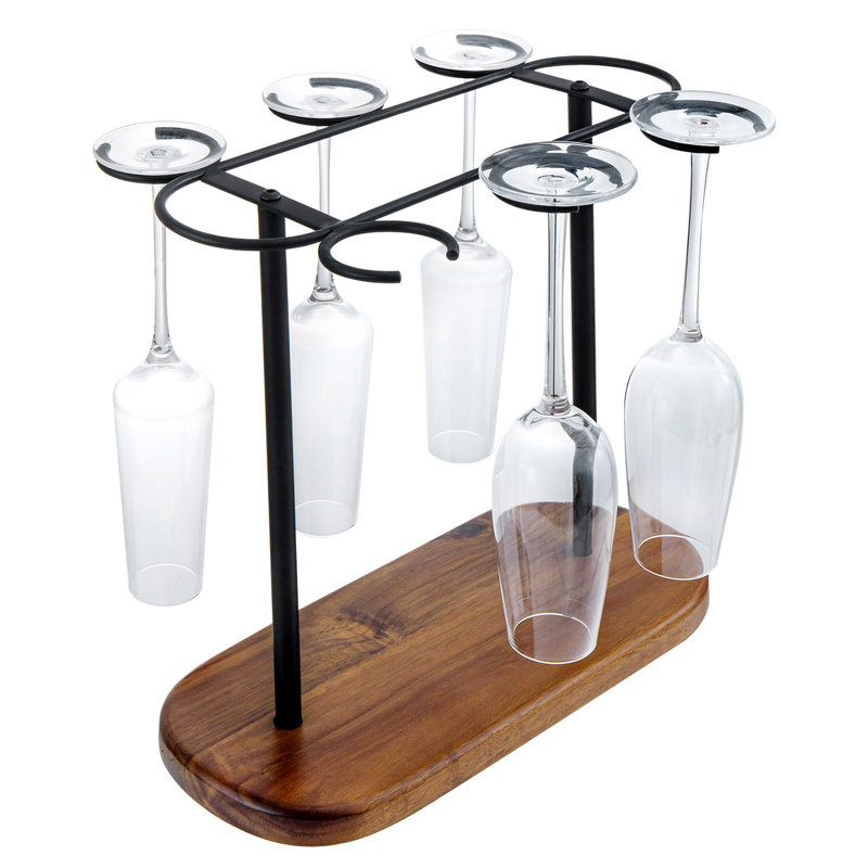 6-Slot Tabletop Metal Wine Glass Holder
