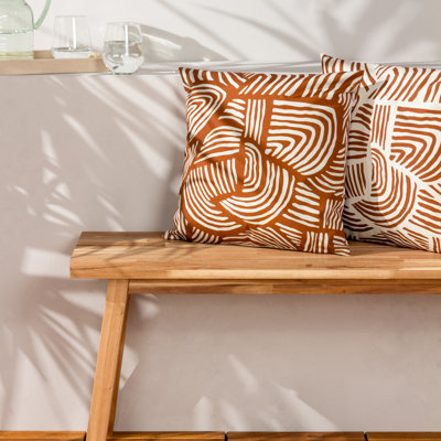 Indoor / Outdoor Abstract Red Square Cushion