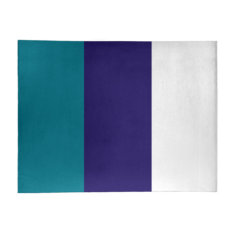 Tapis à rayures bleu foncé/mauve foncé, Rectangle 4 pi x 6 pi