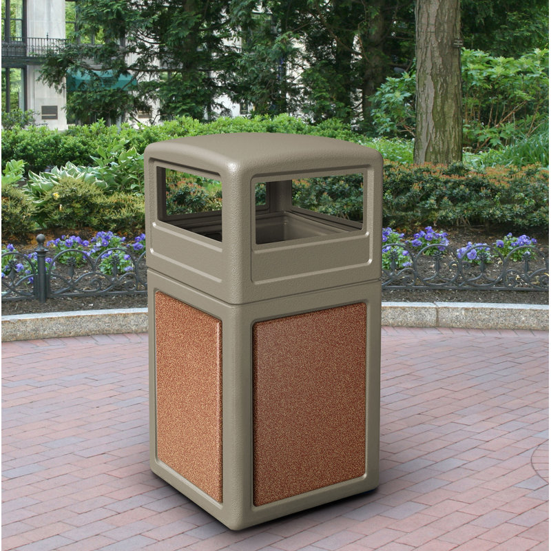 Poubelle® 42 gallons StoneTec, Noir avec Sedona