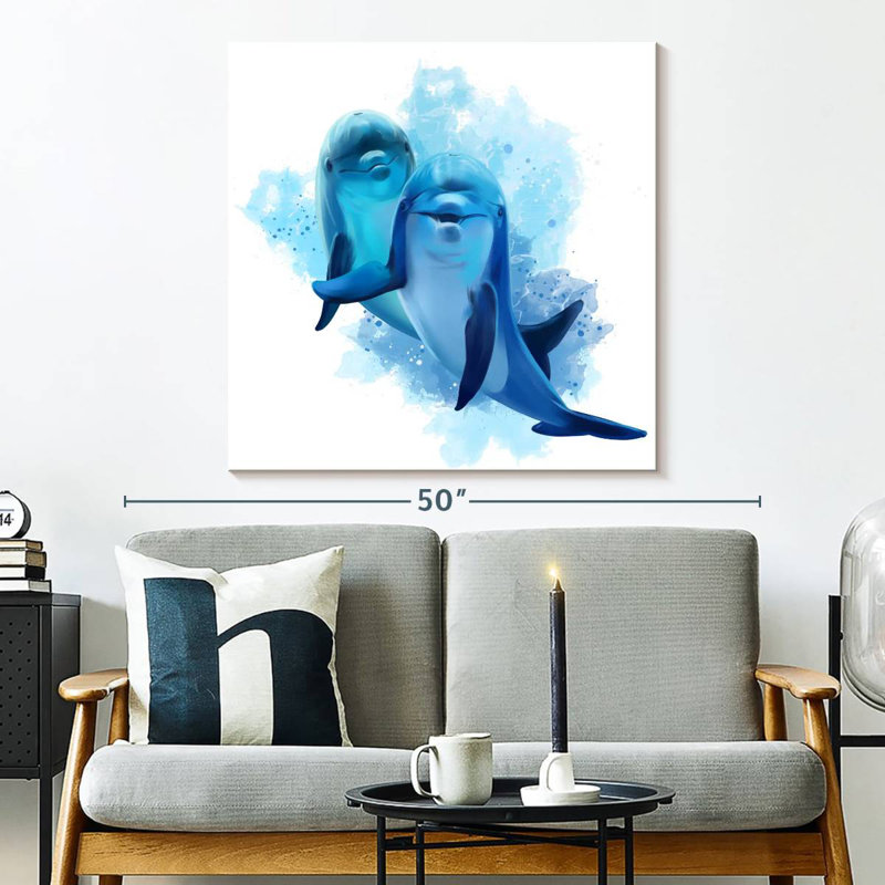 Brampt Dolphins Splash, 33" H x 33" W