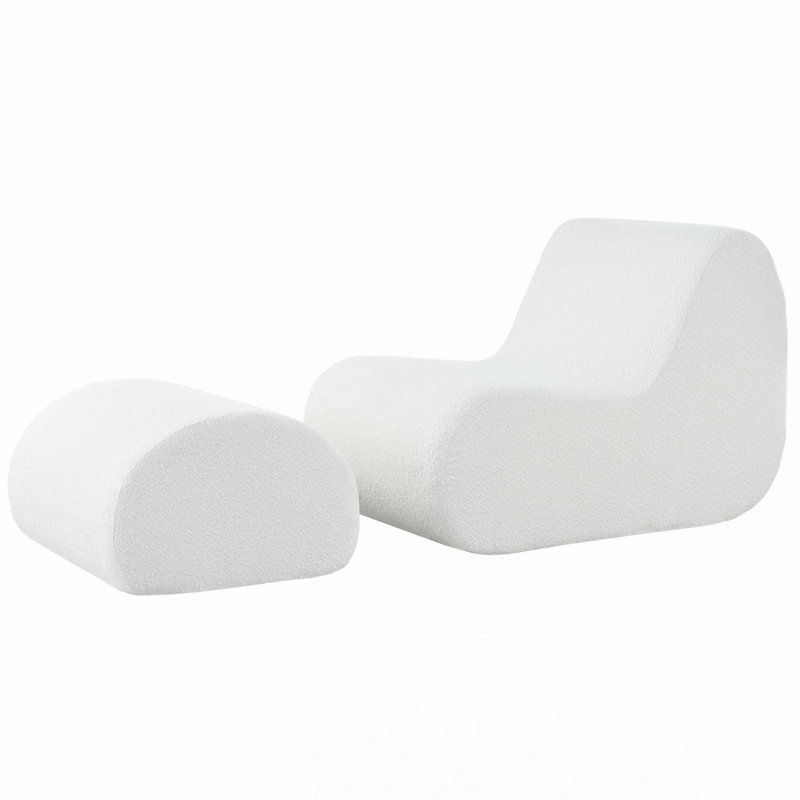 Chaise d'appoint avec repose-pieds, Blanc