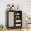 Buffet en rotin avec tablette réglable, buffet avec tiroirs pour le salon, la cuisine, le vestibule-1769117505