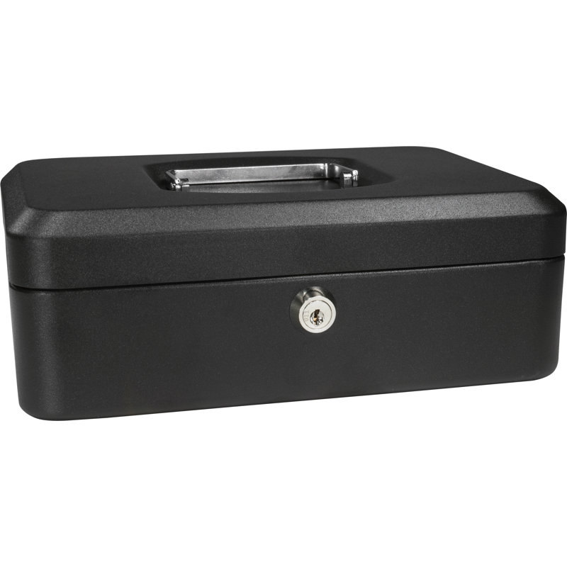8" CASH BOX W KEY LOCK BLK