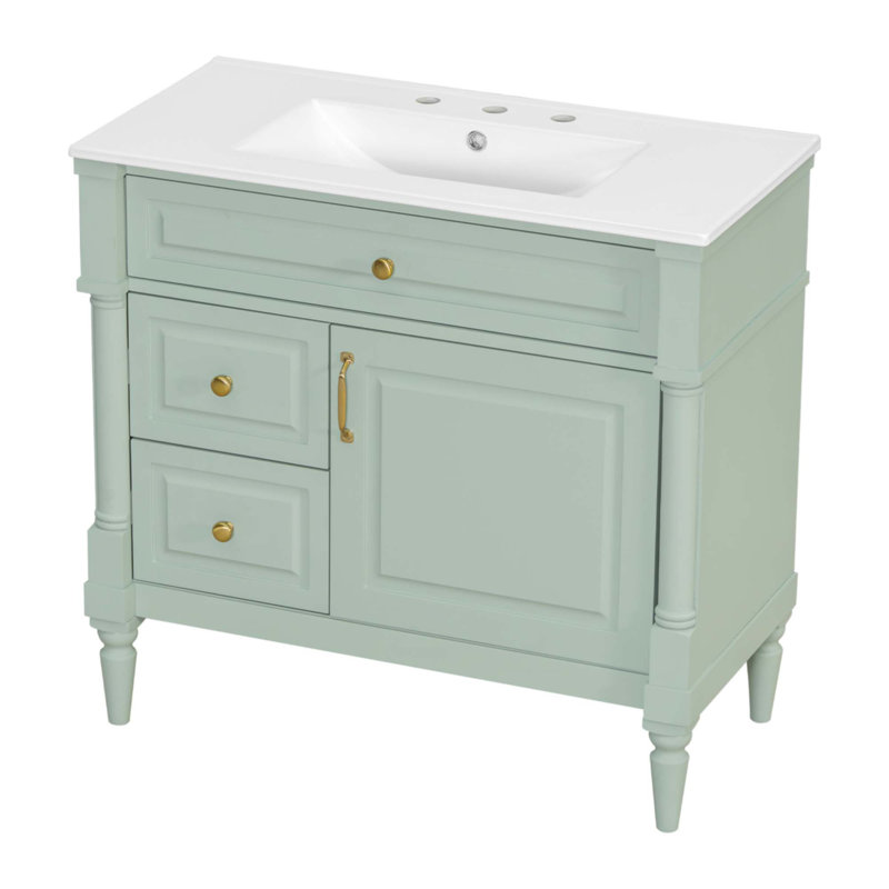 Meuble-lavabo 36 po avec lavabo, Vert
