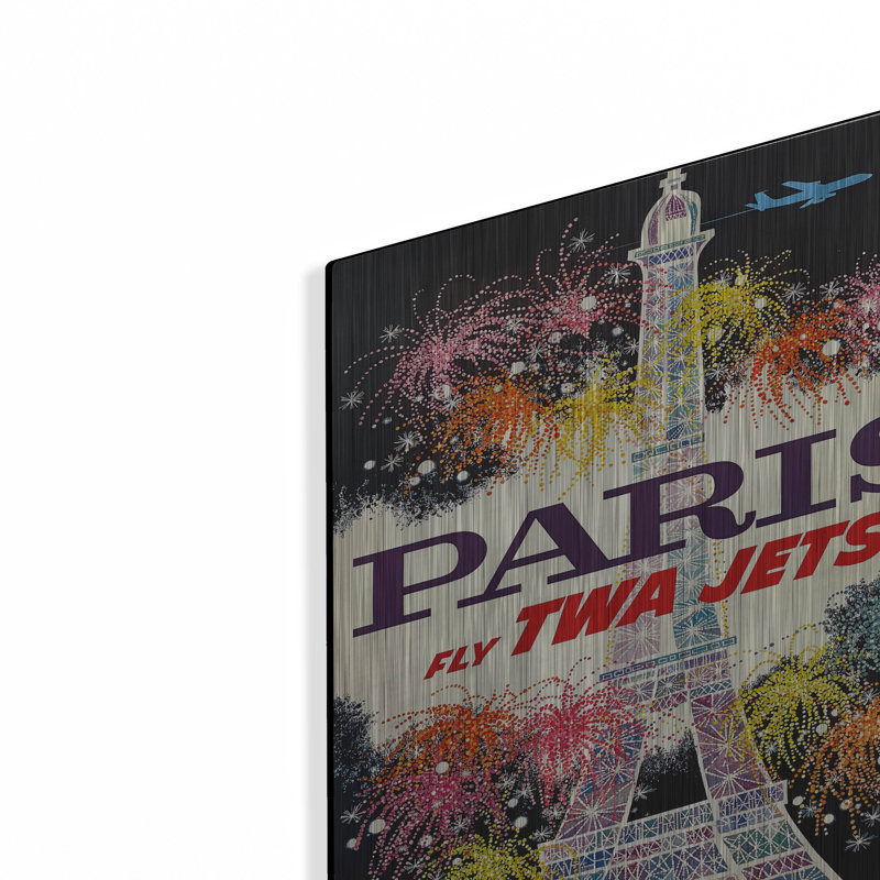 «Fly TWA Paris Eiffel Tower 1960 David Klein» par Vintage Posters, H 16 po x l 12 po