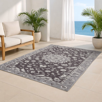 Tapis gris d'intérieur et d'extérieur Tabriz