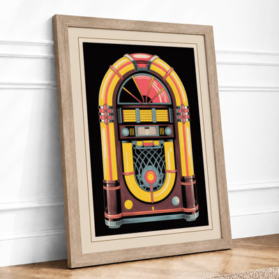 Golden Jukebox Art Deco - Framed Print