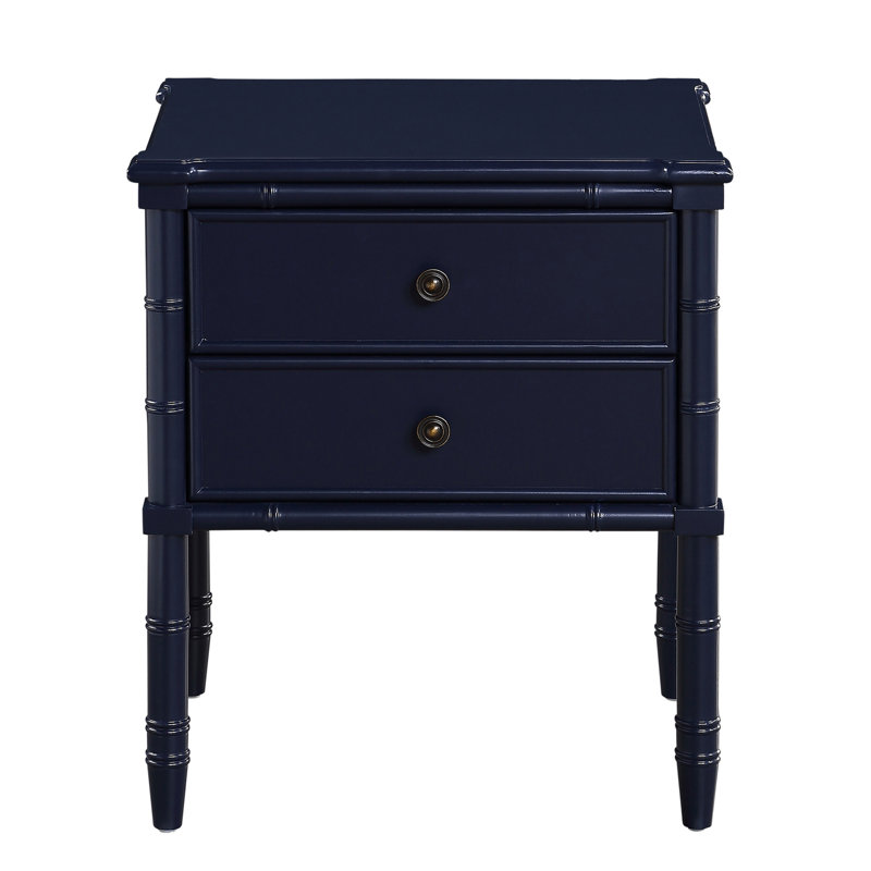 Emmett 2 Drawer Nightstand - Midnight Blue, Dark Blue