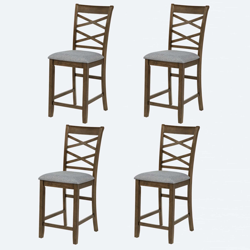 Chaises de salle à manger seulement, ensemble de 4 chaises à hauteur de comptoir en bois