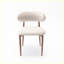 Ensemble de 2 chaises de salle à manger en velours d'agneau moderne minimaliste, pieds en acier au carbone avec placage de bois