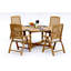 4 Seats 5 Pcs Grade-A Teak Wood Dining Set: 60" Round Table And 4 Ashely Folding Reclining Arm Chairs #11AS1204-859153389