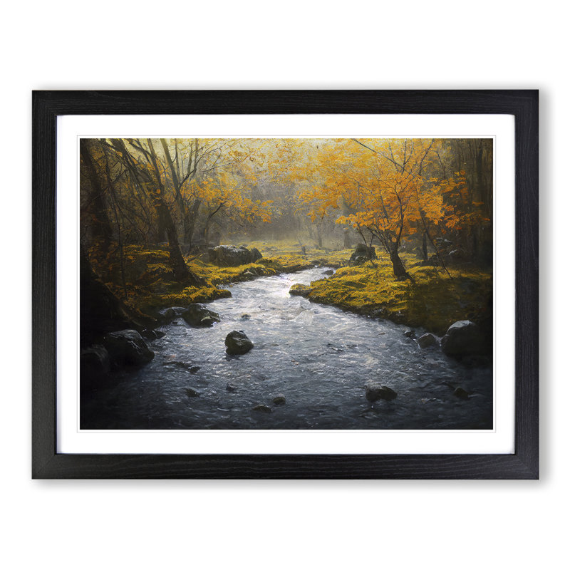 Ultimate Forest Stream - Framed Print, Black Framed, 46cm H x 64cm W x 2cm D