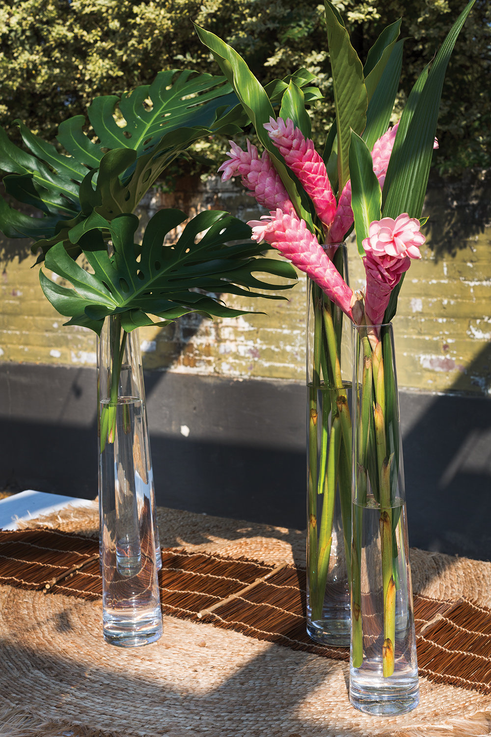 Aracena Handmade Glass Floor Vase, 27.5" H x 5.25" W x 5.25" D