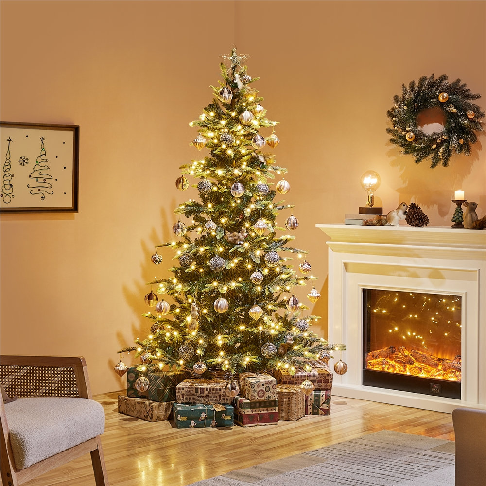 Jahwan Lighted Artificial Christmas Tree, 6'