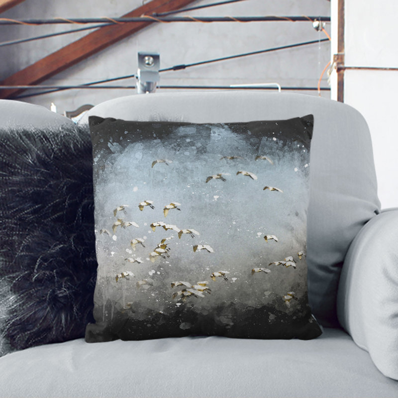 Square Throw Cushion, Black, 55cm H x 55cm W x 20cm D