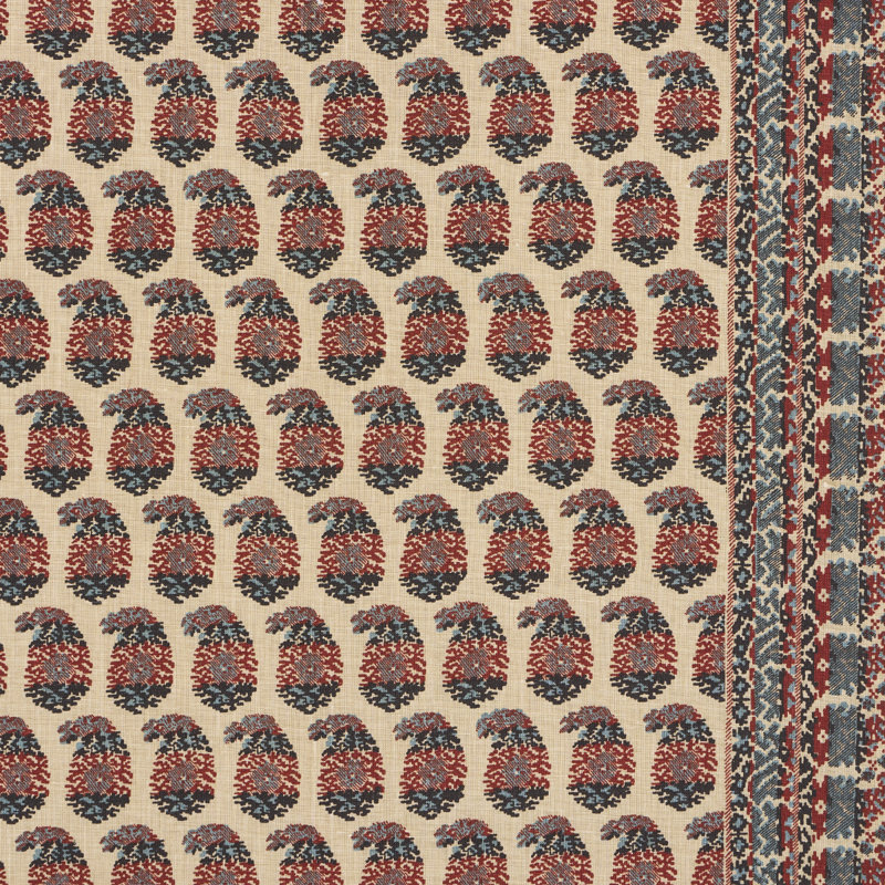 Schumacher X Rita Konig Terry Fabric, Red/Navy