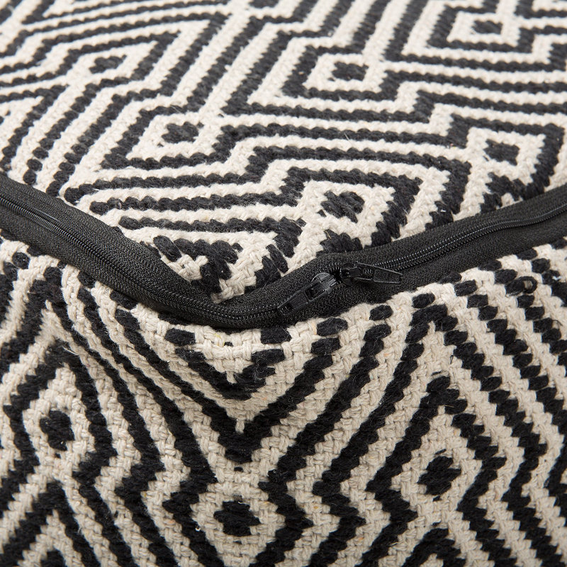 Abbeville 50cm Wide Square Geometric Pouf Ottoman