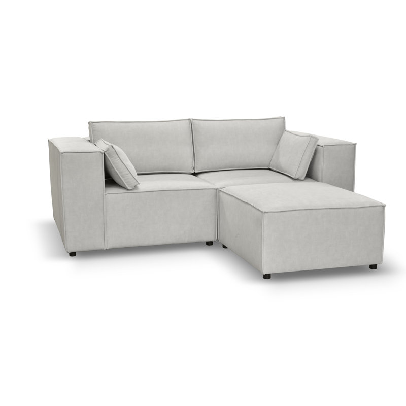 Natan 3 Seater Corner Sofa , Light Grey