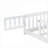 Full Size Rubber Wood Platform Floor Bed with Safety Guardrails - No Box Spring Needed, White for Compact Spaces-401351757-401351756