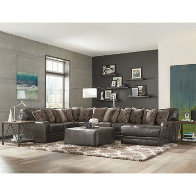 3 - Piece Italian Leather Match Sectional