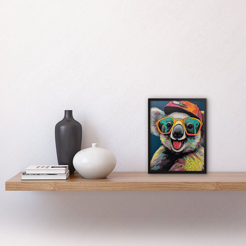 Arvin Happy Koala Bear Sunglasses And Hat Modern Pop - Single Picture Frame Print
