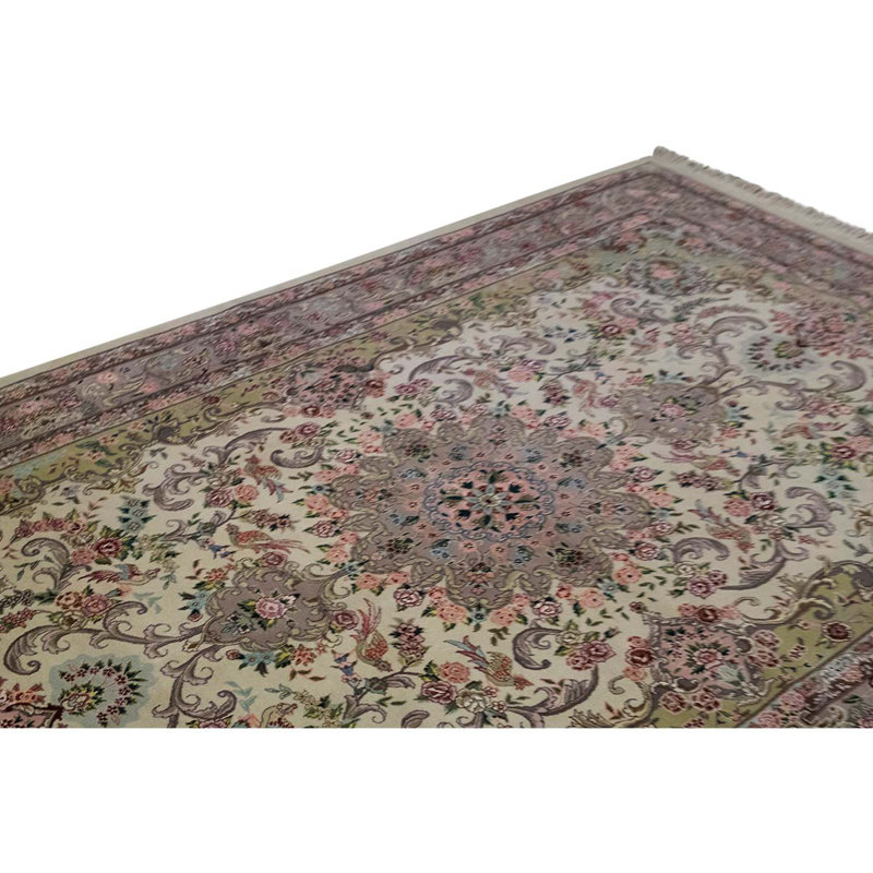 Tapis gris / rouge / brun noué à la main de haute qualité